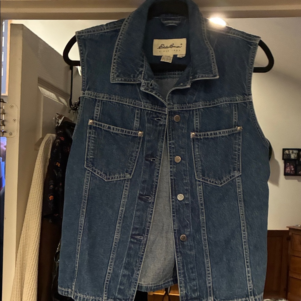 Eddie Bauer Dark Blue Denim Vest